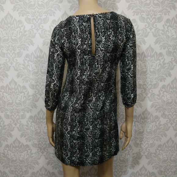 Ecote Urban Outfitters Grey Snake Print Boho Embroidered Mini Dress size S - Picture 7 of 8